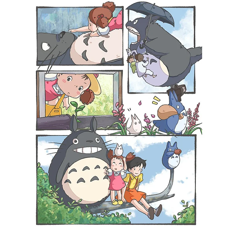 Hayao Miyazaki-My Neighbor Totoro (35*45CM) 16CT Stamped Cross Stitch gbfke