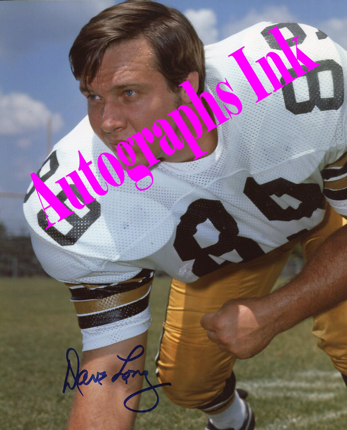 Dave Long autographed 8x10 New Orleans Saints Topps Vault