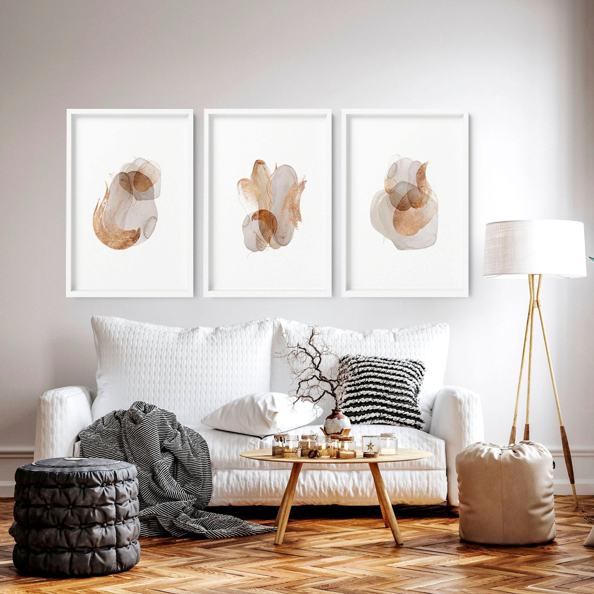 Set of 3 wall art Mid century modern style everthome