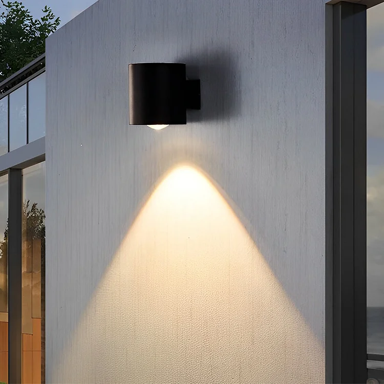 Round Cylindrical Waterproof LED 10W Black Modern Outdoor Wall Lamp - Appledas