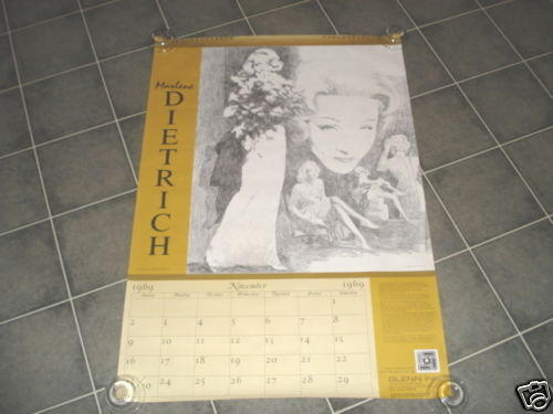 Marlene Dietrich HUGE Vintage Calendar Page 28x41 Poster Photo Poster painting 1969 1970