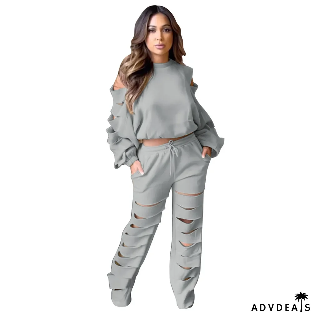 Casual Suit Ripped Fashionable Tracksuit
