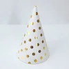 5 BAGS Golden Silver Polka Dots Kids Birthday Party Cone Hats