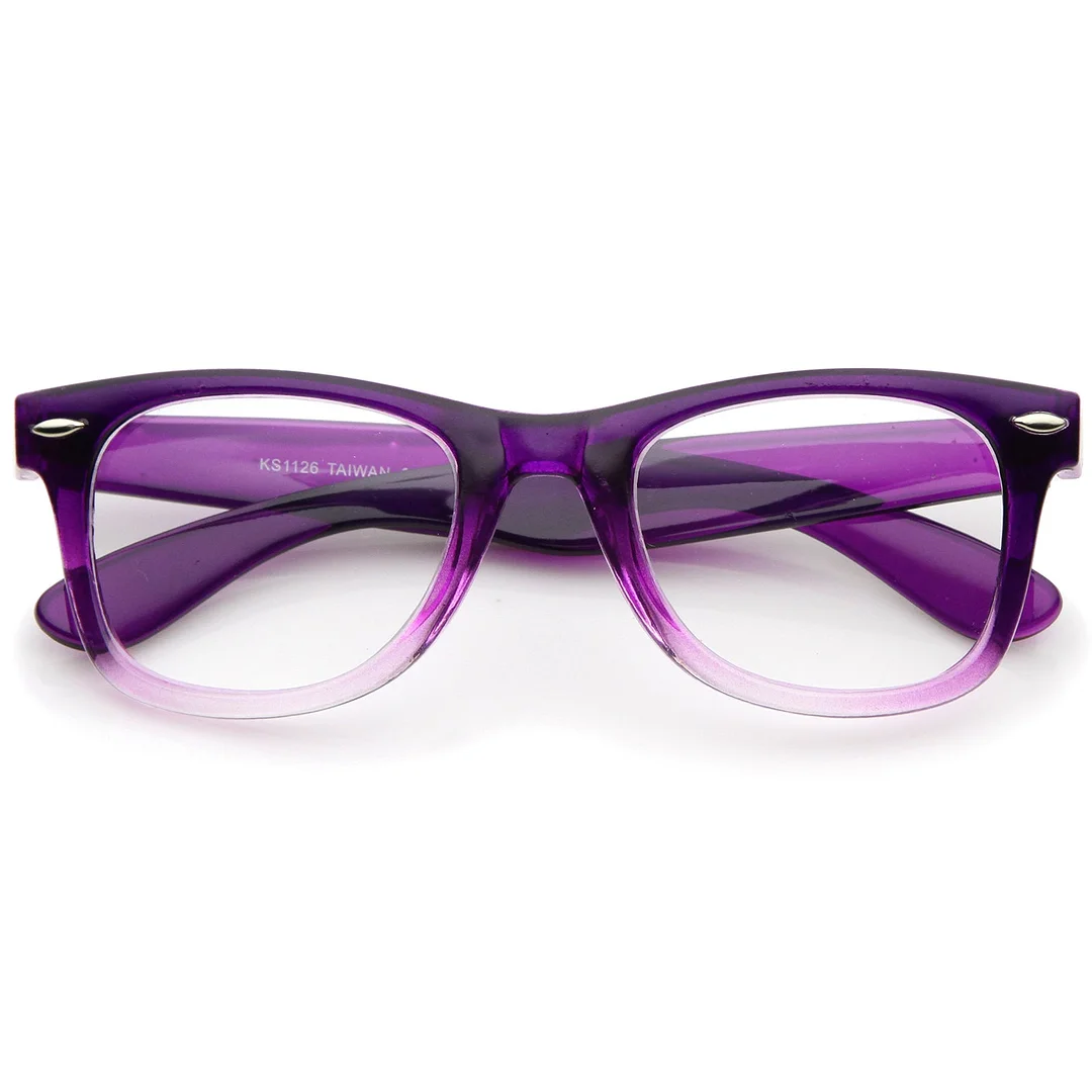 Classic Thick Square Clear Lens Horn Rimmed Eyeglasses 50mm