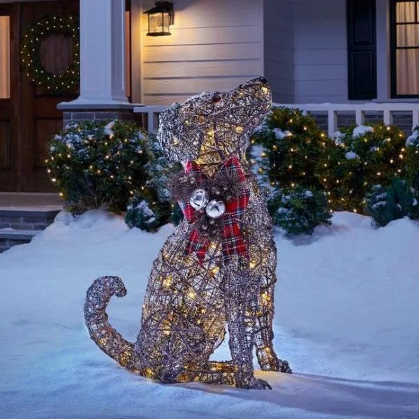🔥kukelife🔥Christmas-2 5 ft meadow frost brown led dog