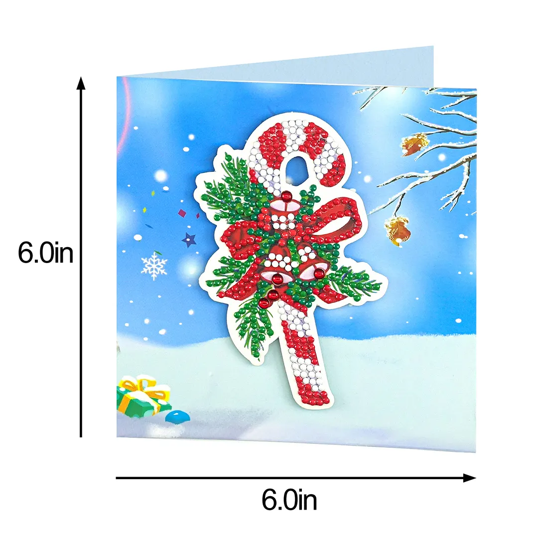 8PCS Winter Christmas DIY Diamond Painting Greeting Card Kits with Envelopes Diamond Art Greeting Cards Diamond Art Cards Kits for Adults DIY Crafts Family Friend Gifts