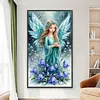 Blue Angel Girl Full DIY 5D Round Drill Art Piers Piers Kits de peinture en diamant pour adultes/d&eacute;butants id&eacute;es cadeaux d&eacute;coration murale maison 15,7