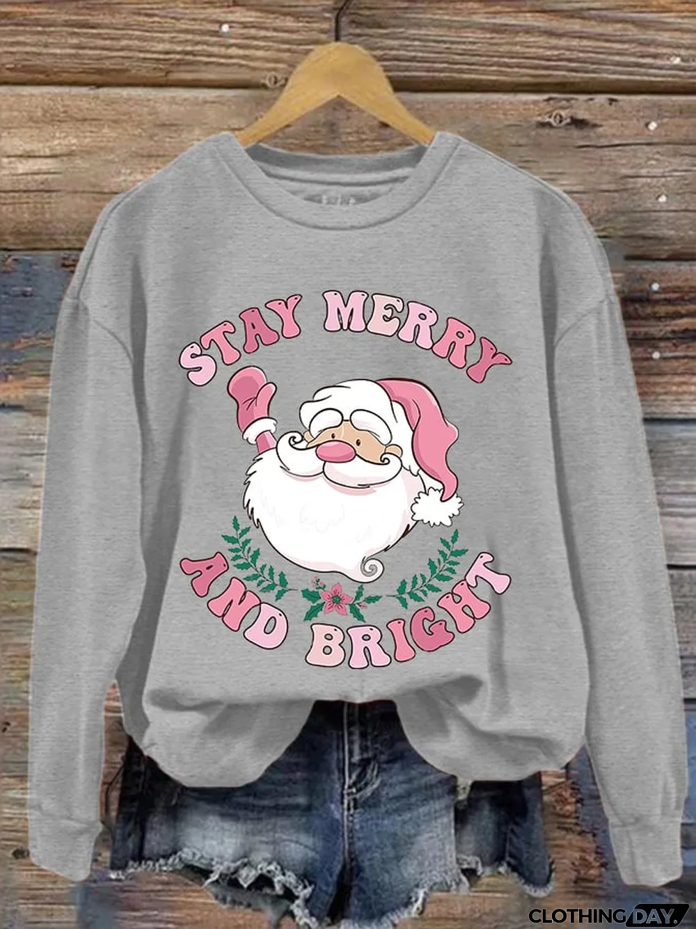Women's Christmas Stay Merry And Bright Print Sweatshirt