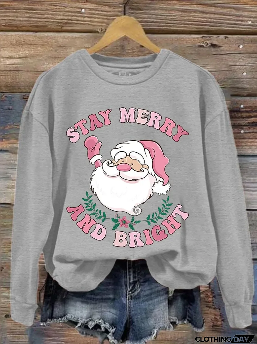 Women's Christmas Stay Merry And Bright Print Sweatshirt