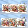 (US Local)6pcs Diamond Painting Greeting Cards DIY Diamond Art Cards Arts Crafts (Bouquet)
