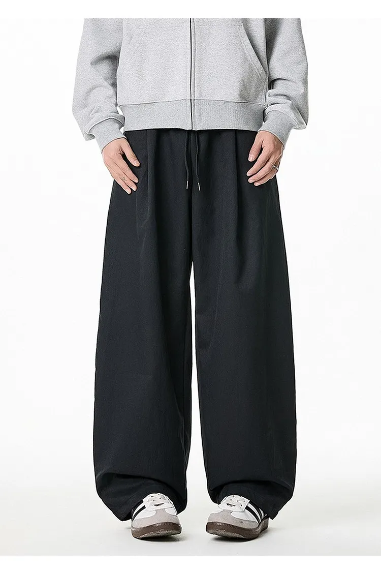 Streetwear Wide Leg Pants with Pockets for Men