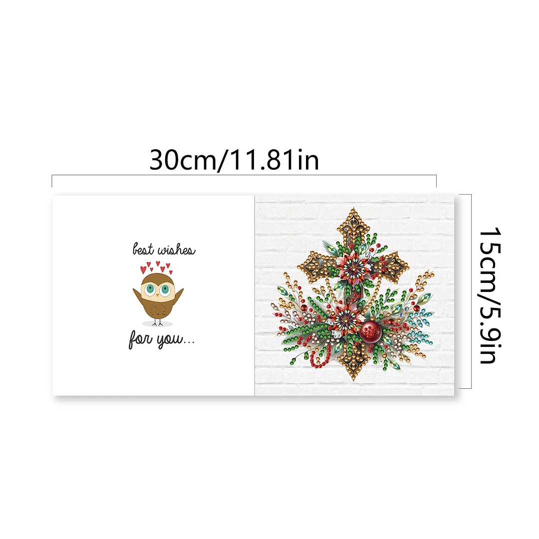 6Pcs Christmas Cross DIY Diamond Painting Card for Friends Family Gift