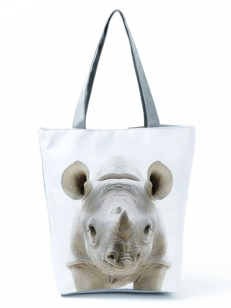Zipped Tote Bag - Panda Koala Elephant