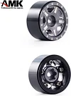 AMK Brass 1.0 Beadlock Wheel- Negative Offset Wheels for 1/18 TRX4M SCX24 Gladiator Bronco C10 JLU Deadbolt SCX24 1/24 Crawler,W1005(4pcs,Grew)