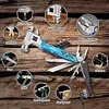 Adjustable wrench multi-function folding hammer pliers combination with YG10 tungsten steel replaceable wire cutting pliers for men 18 in 1 pocket multi-function tool knife with spring pliers suitable for camping, survival, outdoor emergency tools