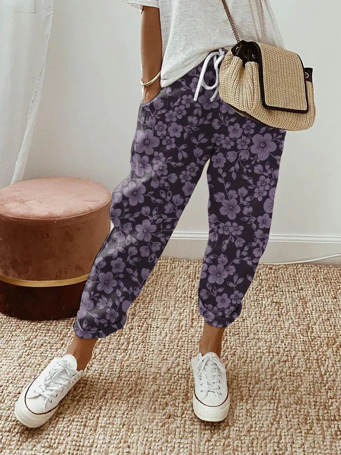 Loose Casual Floral Pants