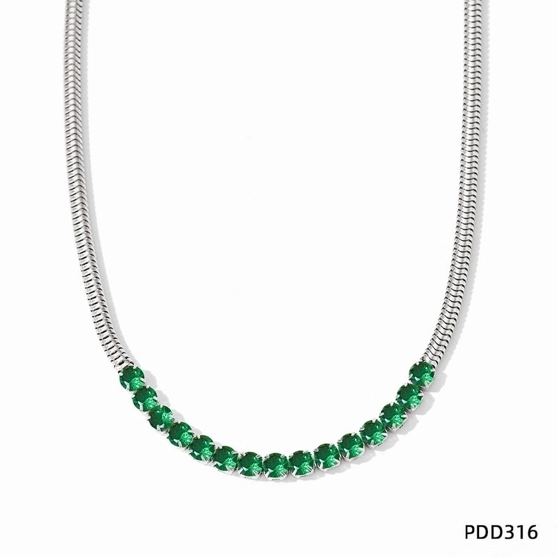 3 Pieces 304 Stainless Steel Titanium Steel 16K Gold Plated White Gold Plated Gold Plated Retro Plating Inlay Geometric Bracelets Necklace