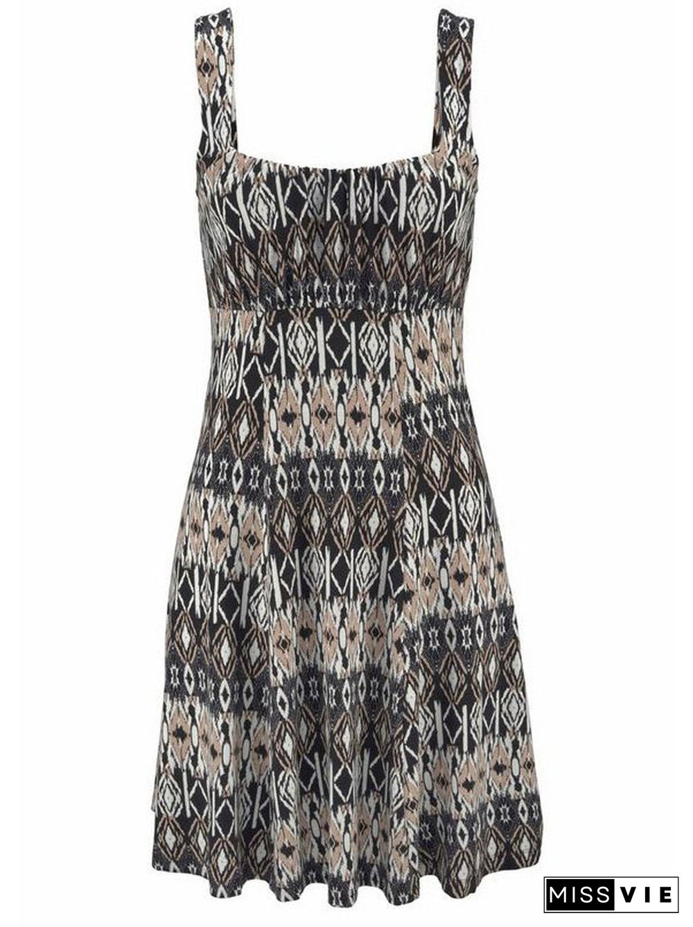 Women's Graphic Printed Sleeveless U-neck Sundress