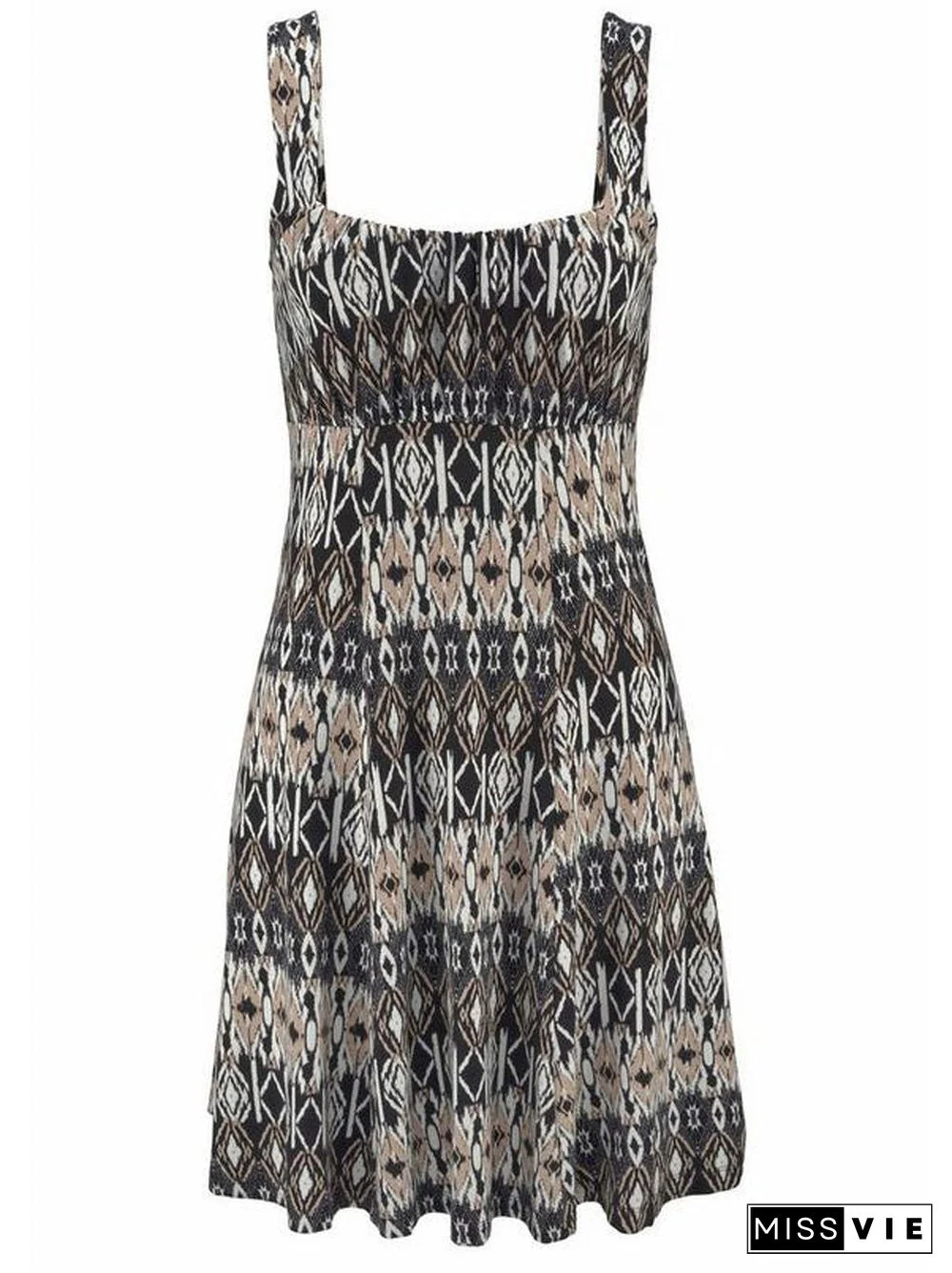 Women's Graphic Printed Sleeveless U-neck Sundress