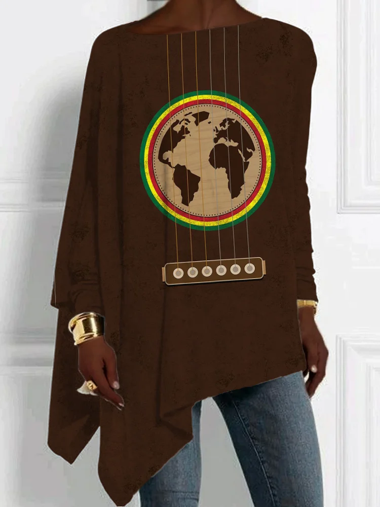 Rasta Reggae Art Graphic Bat Sleeve Comfy T Shirt