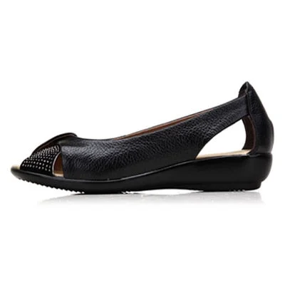2021 Summer Women Shoes Woman Genuine Leather Platform Sandals Open Toe Mother Wedges Casual Sandals Women Sandals