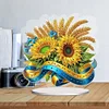 (US Local)Flower Double Sided Effect Table Top Diamond Painting Desktop Ornaments Kit (Sunflower B)