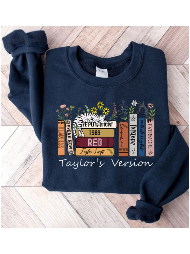 T.S. Version Music Albums as Books Sweatshirt