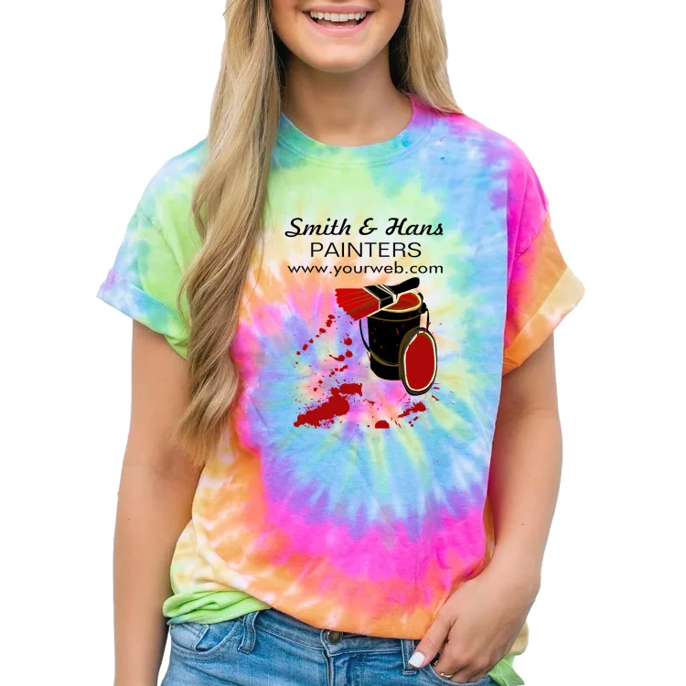 Women and Men Tie Dye Tee Bold Red Paint House Painter Paint Brush Splashes T Shirt - Heather Prints Shirts