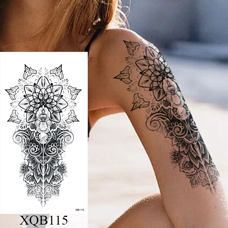 Waterproof Temporary Tattoo Sticker Rose Dreamcatcher Lotus Flash Tattoos Flower Fox Mermaid Body Art Arm Fake Tatoo Women Men