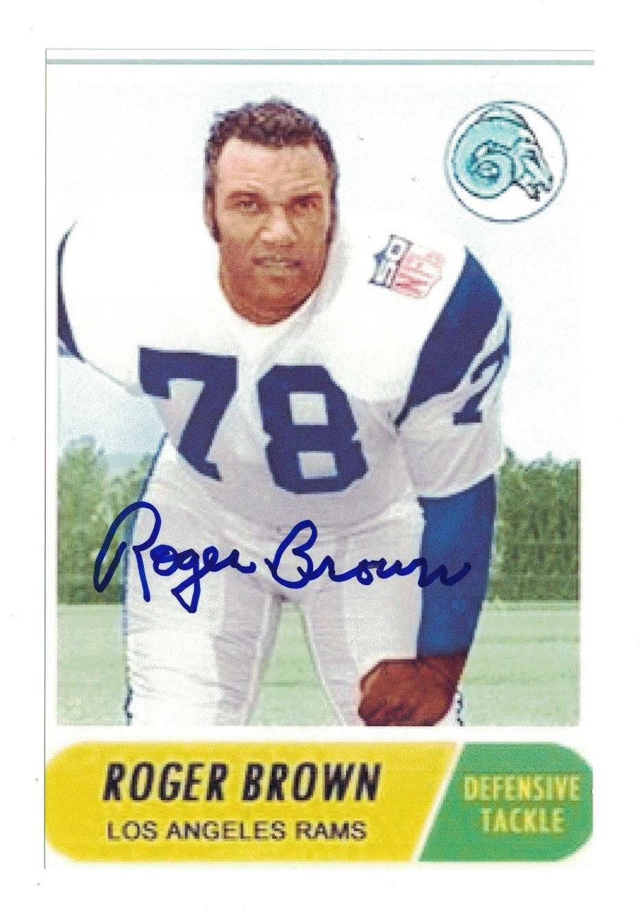 Roger Brown Signed Autographed 4x6 Photo Poster painting Detroit Lions Los Angeles Rams B