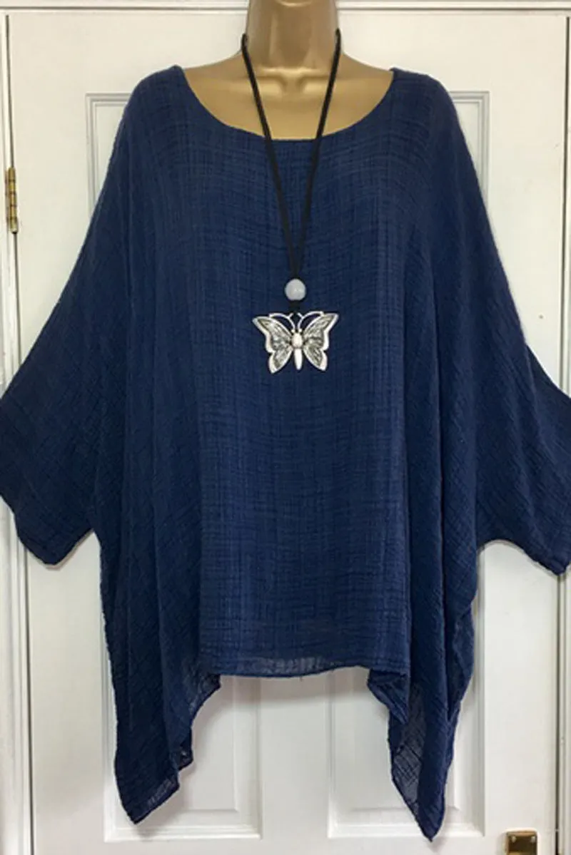 Brownm Fresh And Sweet Long Sleeve Top Loose-fitting Batwing T-shirt