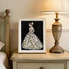 Framed Pearl Diamond Painting - Special Shaped - Wedding Dress Girl (17x22cm)