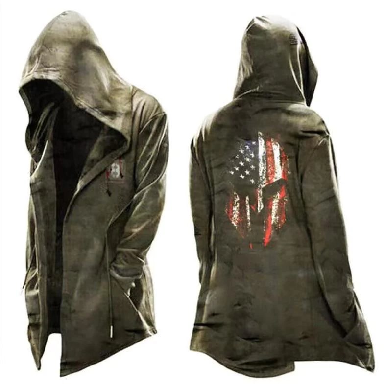 Men's Long Hooded Cardigan Jacket
