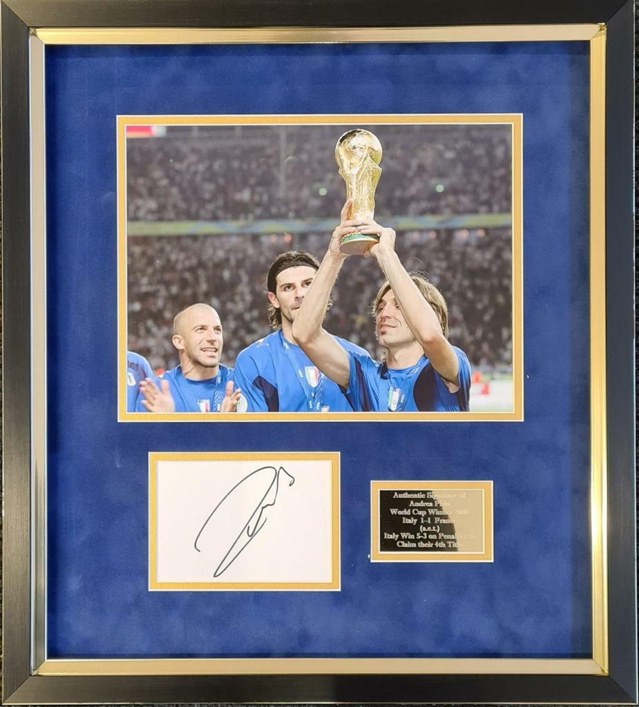 Andrea Pirlo Signed & Framed ITALY Photo Poster painting Mount DISPLAY AFTAL COA