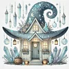Halloween Hut-11CT Stamped Cross Stitch 40*40cm/15.75*15.75in tapestrymarket