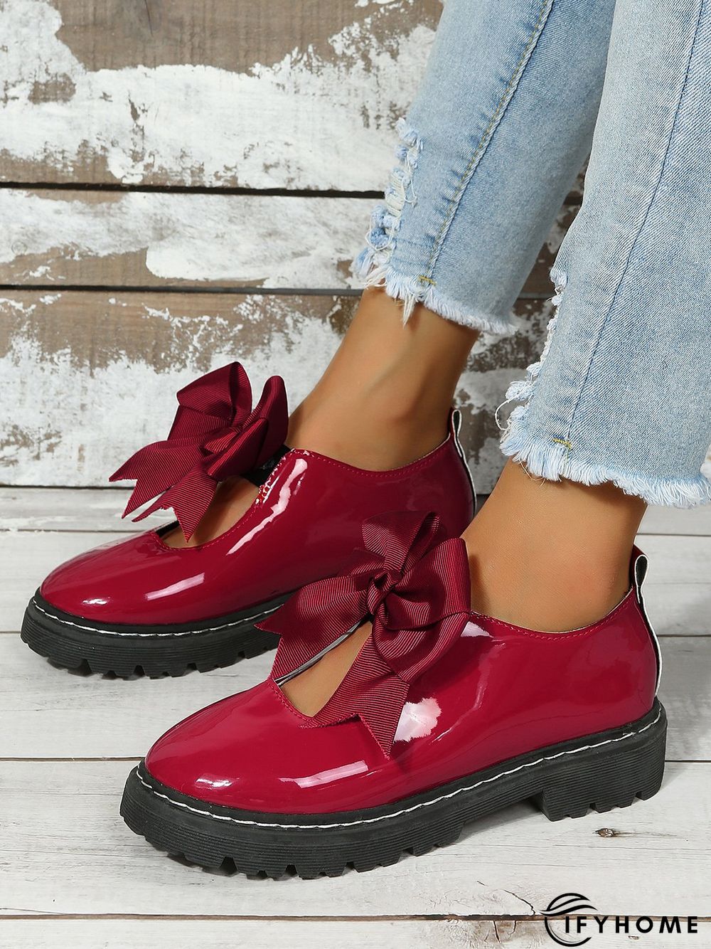 Women's Bow Decor Hollow out Slip On Mary Jane Shoes | IFYHOME