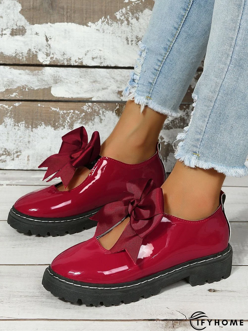 Women's Bow Decor Hollow out Slip On Mary Jane Shoes | IFYHOME