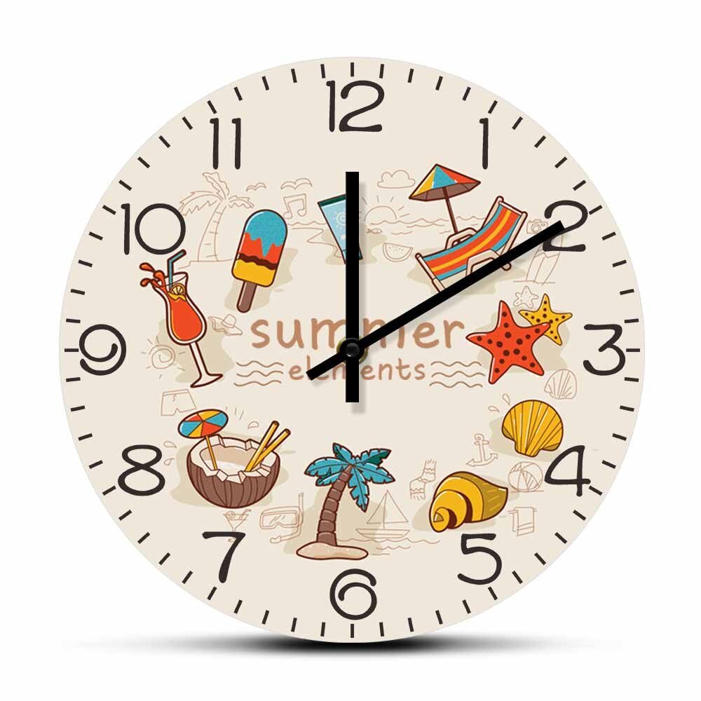 

Beach Coconut Palm - Frameless Acrylic Wall Clock, 501 Original