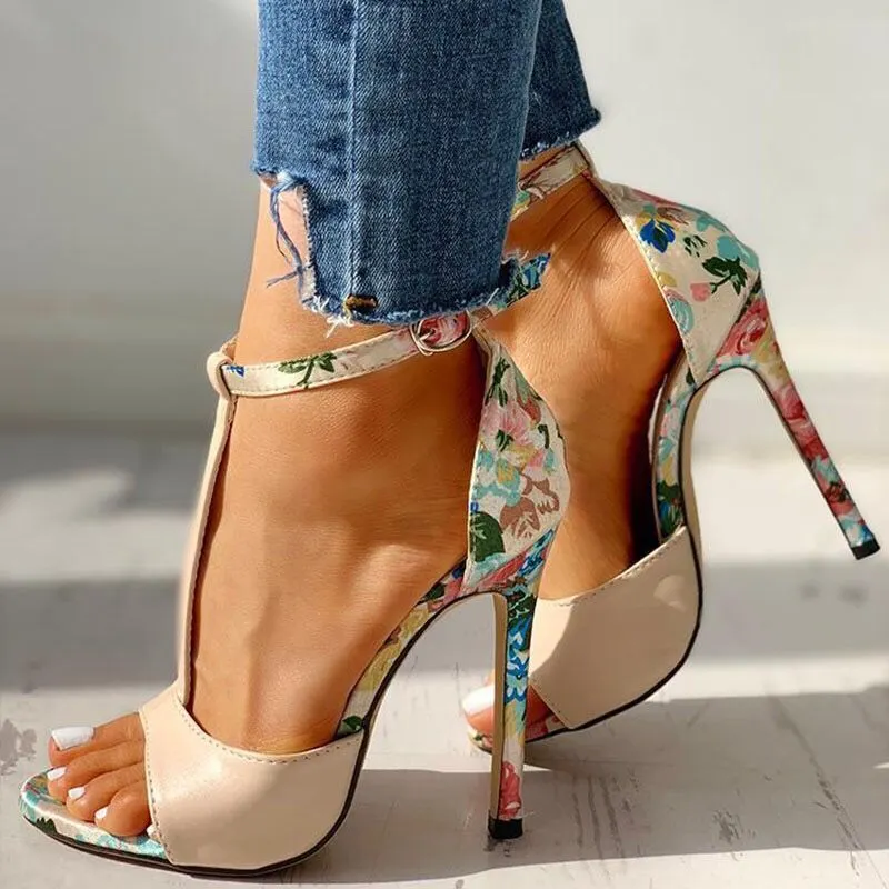 Yyvonne Yard Size Women's Shoes Fine Heel Ultra-High Heel Buckle Fish Mouth Sandals Women Summer