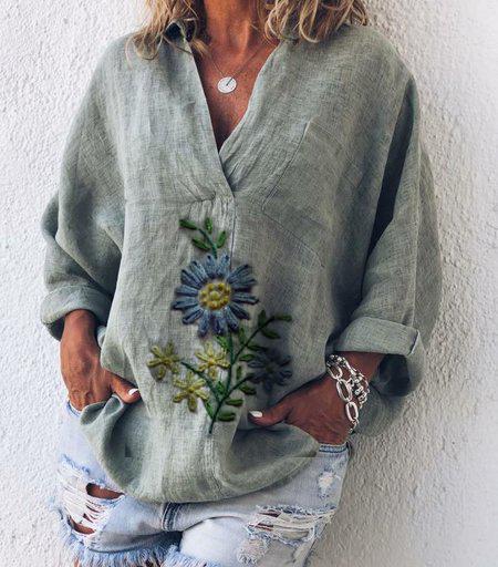 Casual Long Sleeve Printed Shirts & Tops