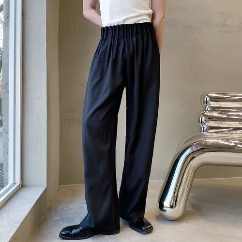 Aonga Pleated Waist Band Wide Leg Pants