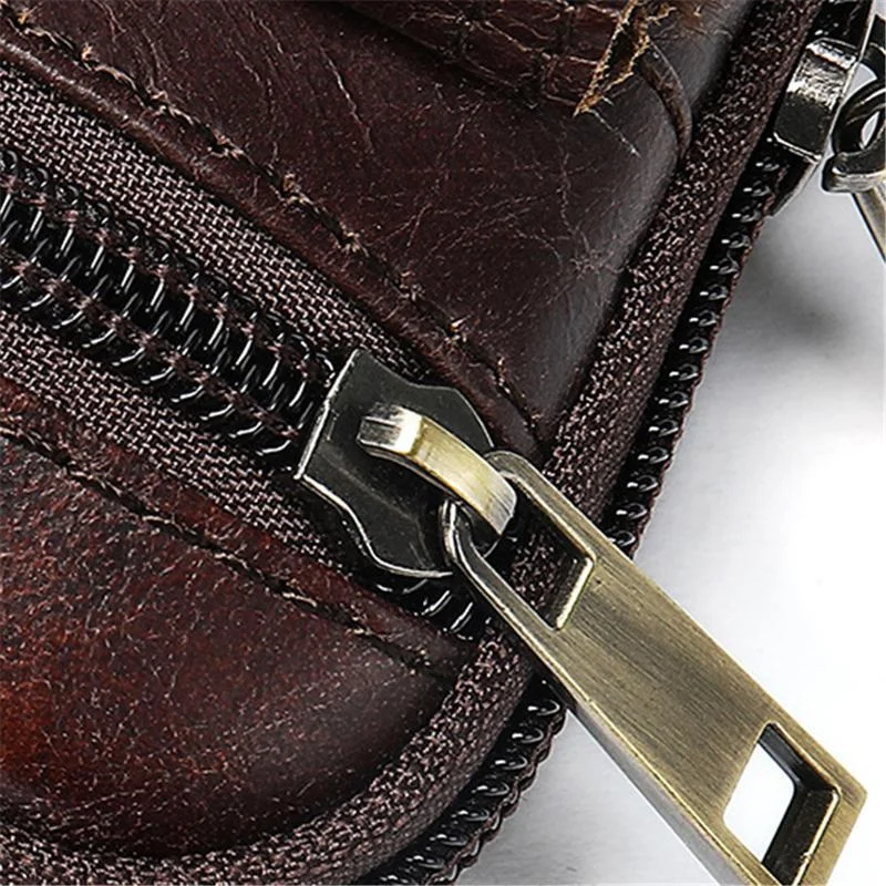 Leather Casual Solid Color Retro Crossbody Bag Shoulder Bag For Men