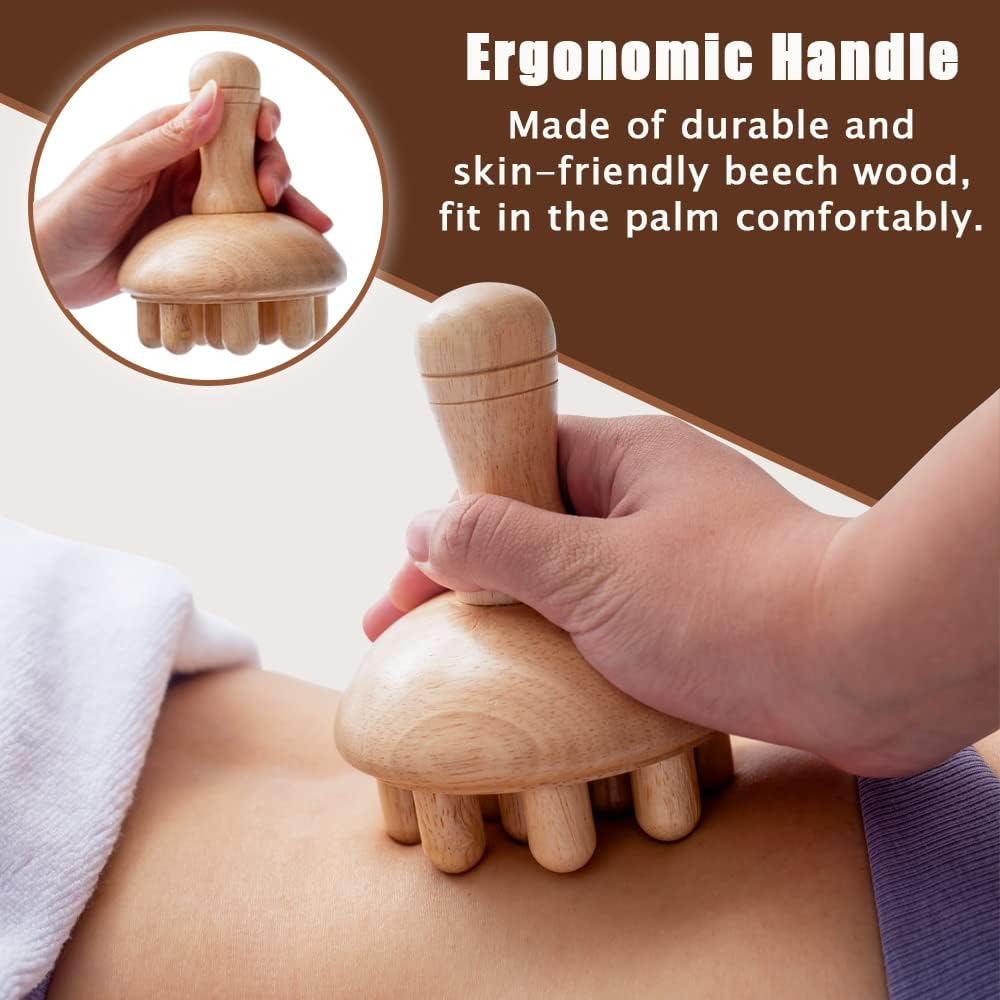 Likron Watches Wooden Mushroom Massager Tool for Body Sculpting
