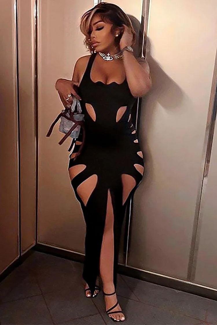 Cutout Slit Bodycon Cocktail Party Tank Maxi Dresses