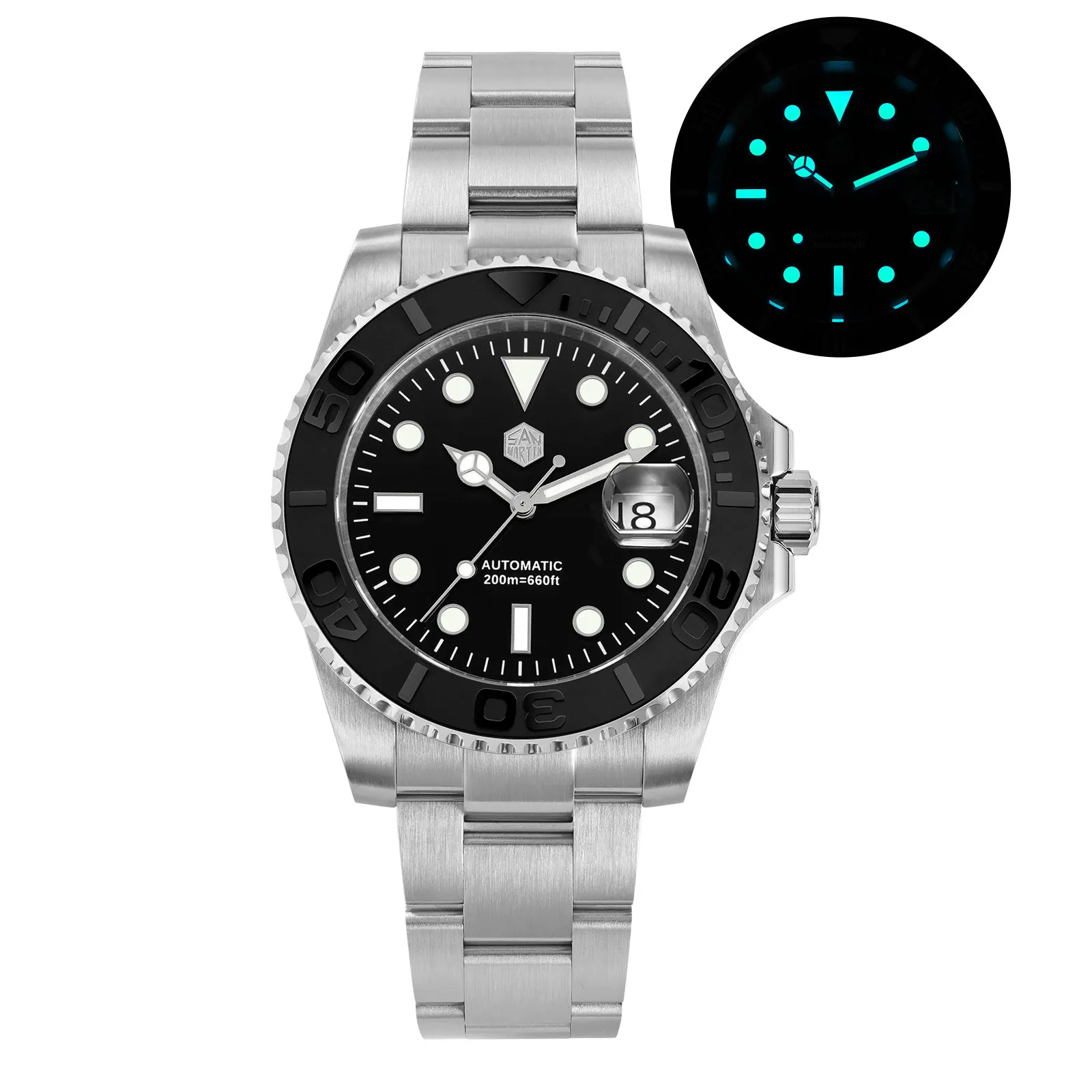 San Martin 40mm Exclusive Bezel Upgrade Sub Diver ST2130 Watch SN017FW- Limited Edition San Martin Watch san martin watchSan Martin Watch