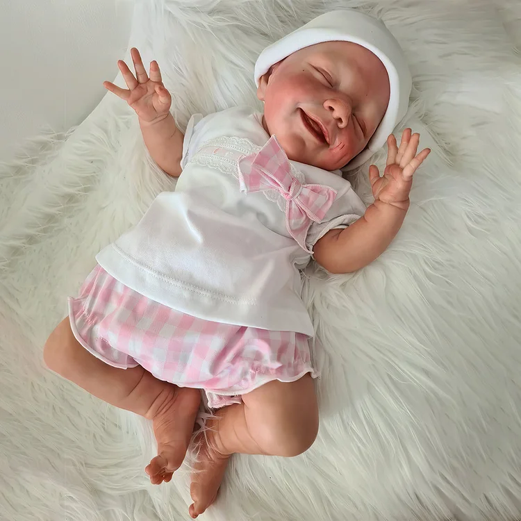  [Heartbeat💖 & Sound🔊] 20" Realistic Reborn Sweet Sleeping Baby Girl Violet Lifelike Baby Doll with Hand-Painted Hair - Reborndollsshop®-Reborndollsshop®
