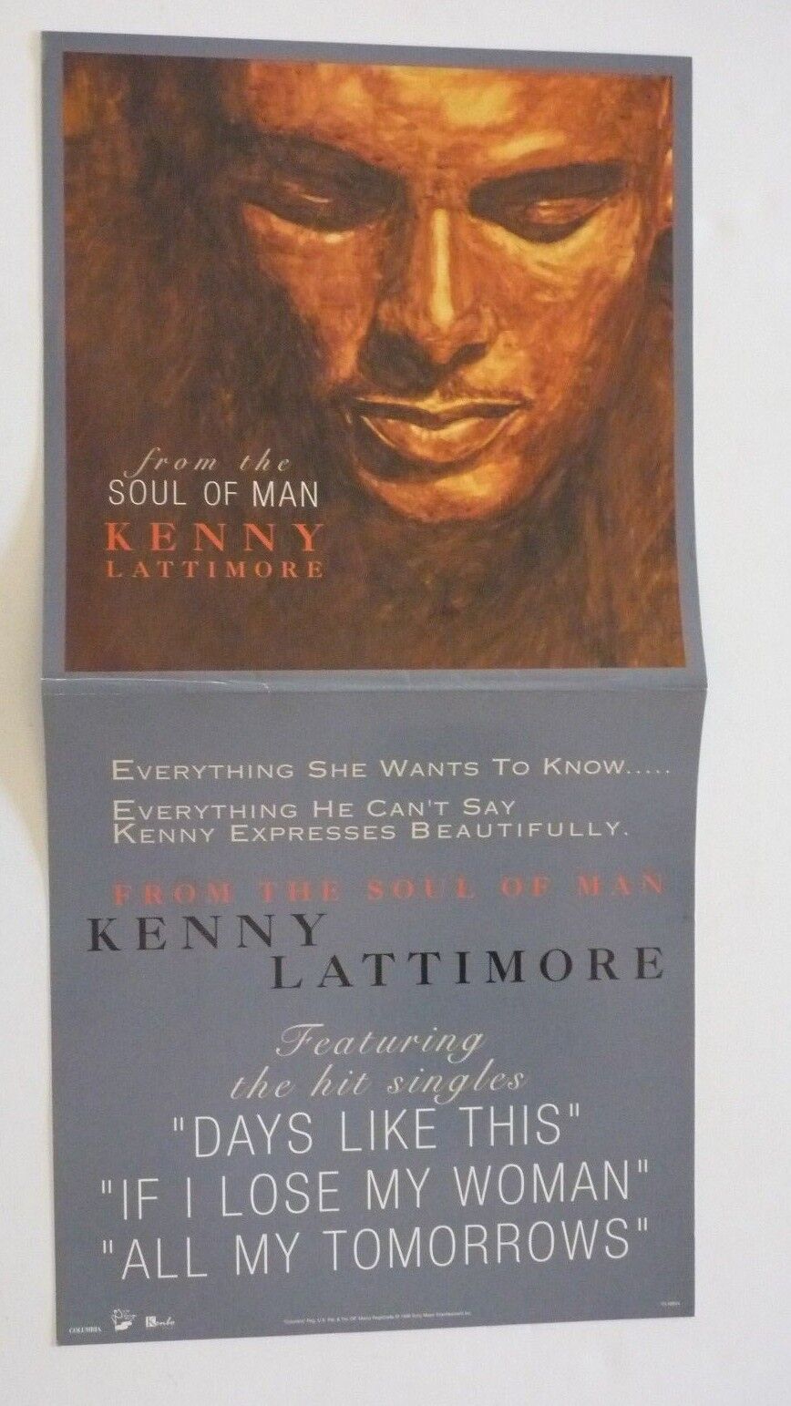 Kenny Lattimore Soul of Man LP Record Photo Poster painting Flat 12x24 Poster #2