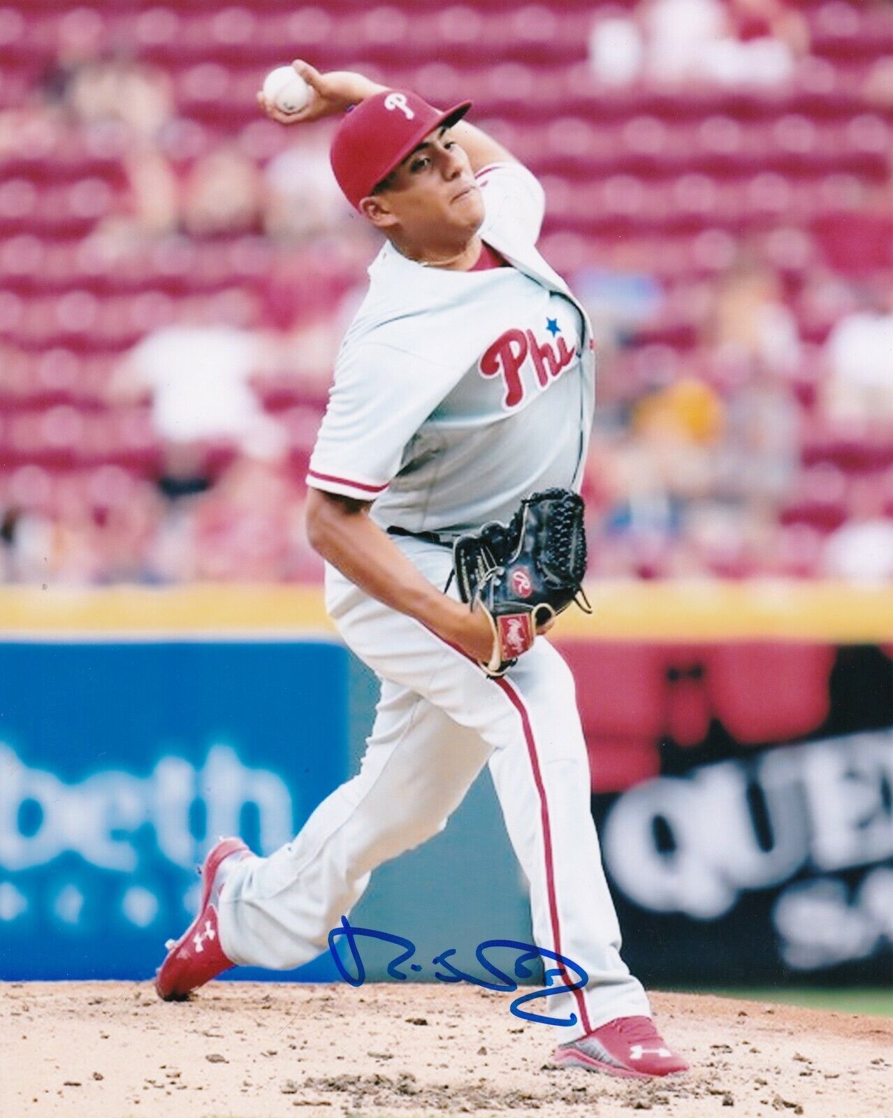 RANGER SUAREZ PHILADELPHIA PHILLIES ACTION SIGNED 8x10