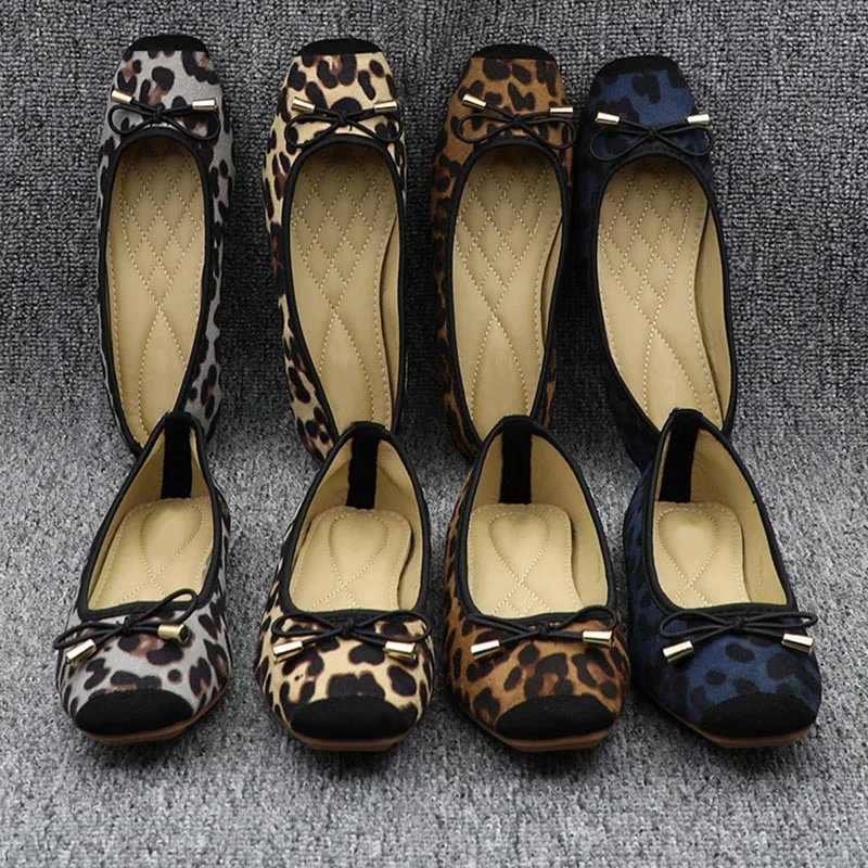 2020 Leopard Ballet Women Slip on Loafers Ladies Ballerina Platform Flats Comfortable Casual Flat Shoes