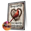 Loving cardinal - peinture diamant perceuse ronde - 30*45cm